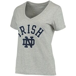 Notre Dame Fighting Irish Champion Women's V-Neck T-Shirt - Heathered Gray,Small